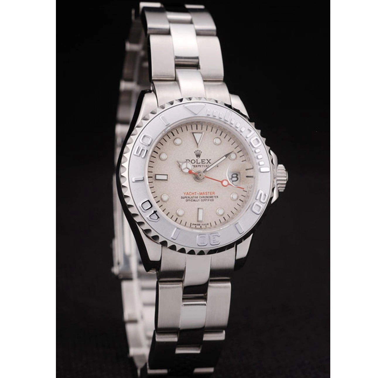 Aaa replica watch Beige Master Yacht Bezel Silver Dial Rolex 0610
